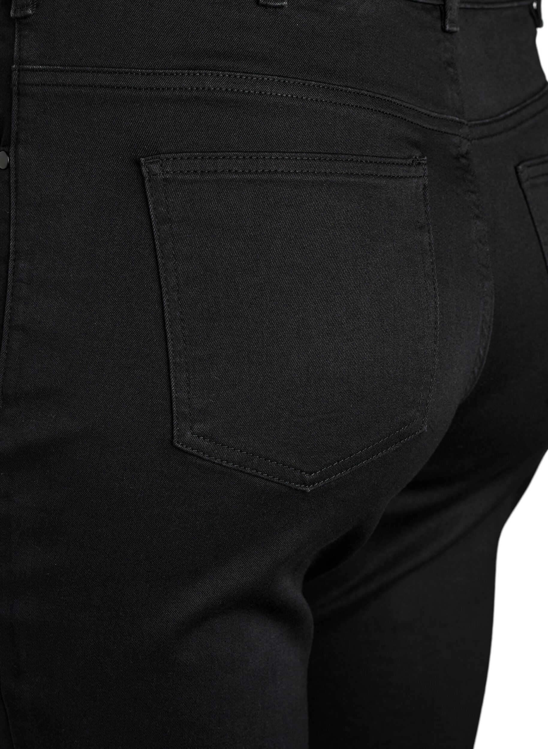 ZizziSlim fit Emily jeans med normal midje, Svart, Packshot image number 3