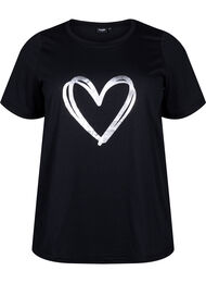 FLASH - T-skjorte med motiv, Black Silver Heart