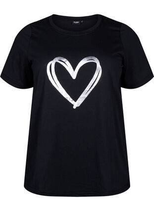 FLASH - T-skjorte med motiv, Black Silver Heart, Packshot image number 0