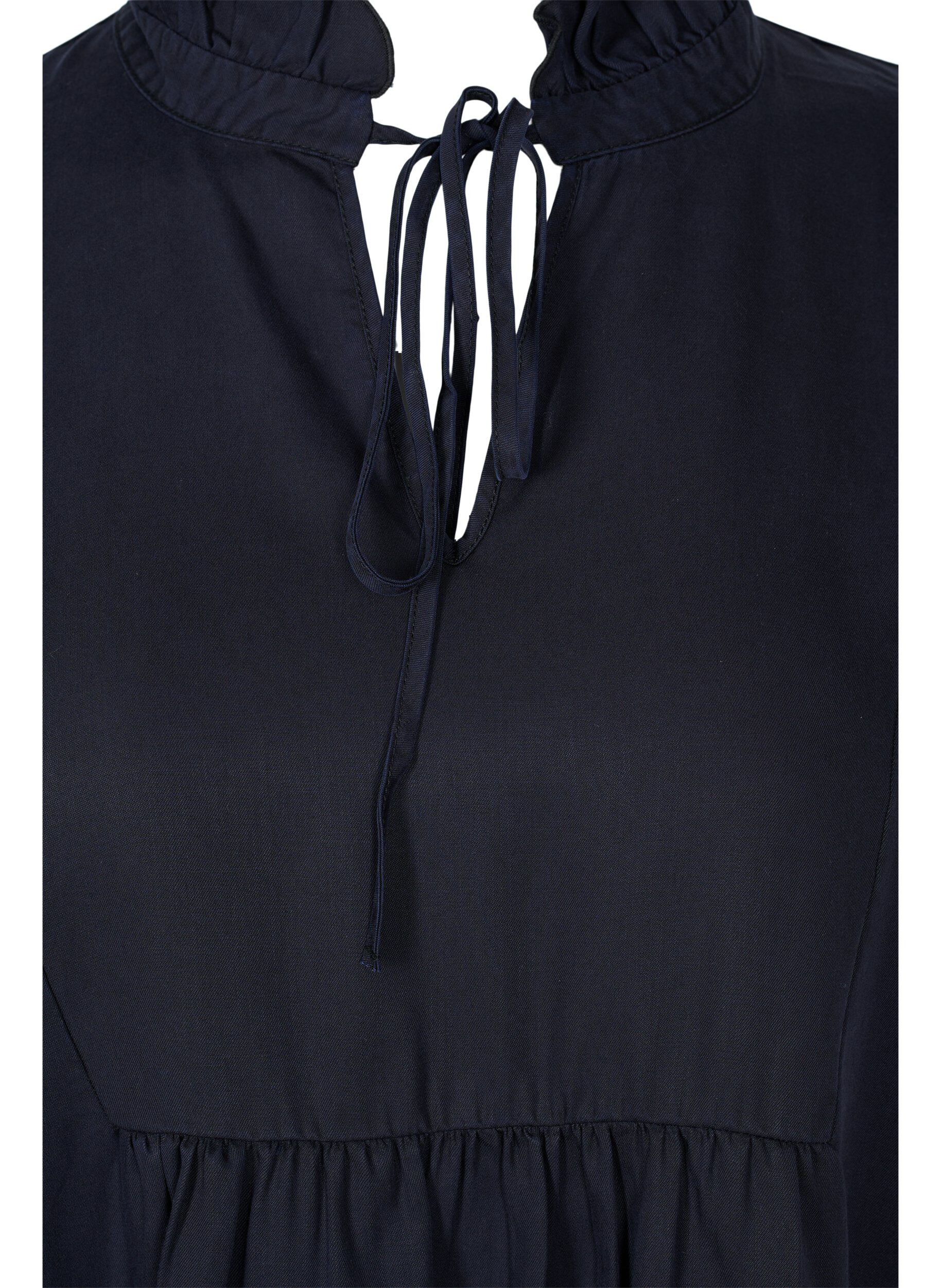 Zizzi Kjole med 3/4-ermer i lyocell (TENCEL&trade;), Black, Packshot image number 2