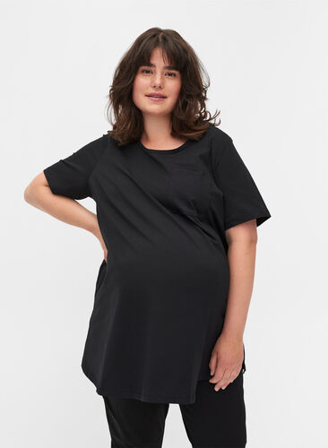 T-skjorte til gravide i bomull, Black, Model image number 0