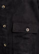 Kort jakke i imitert semsket stoff med lommer, Svart, Packshot image number 3