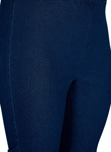 FLASH - Slim fit capribukser i denim med høyt liv, Blue denim, Packshot image number 2