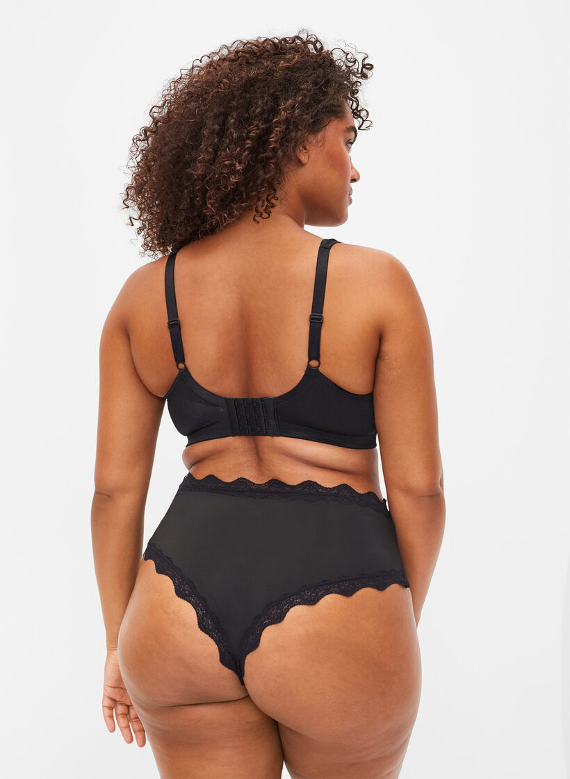 BH med mesh detaljer, Black, Model image number 1