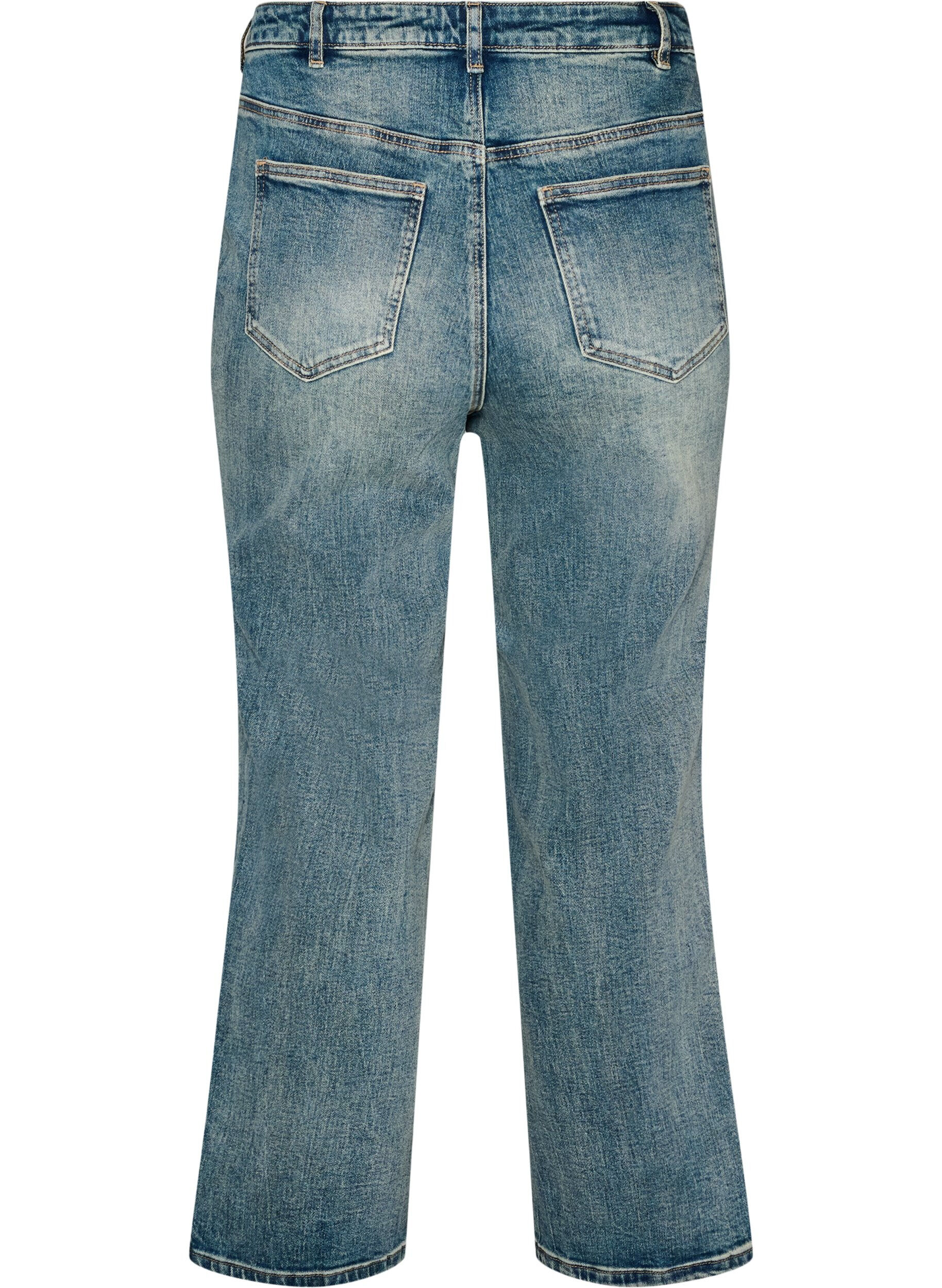 ZizziKiana straight fit jeans med et lett slitt utseende, Bl&aring;, Packshot image number 1