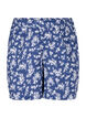 Pysjamasshorts i bomull med blomster, V. Indigo Flower AOP, Packshot image number 0