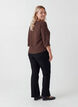 Bluse med 3/4 ermer, Brun, Model image number 2