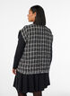 Rutete vest med dekorative knapper, Svart, Model image number 2