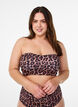 Leopardmønstret bandeau bikinitopp, Beige, Model image number 0
