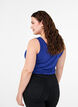 Ensfarget basic topp i bomull, Bl&aring;, Model image number 2