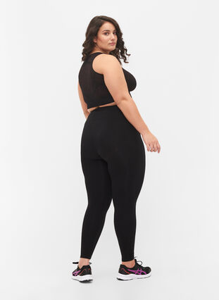 Sømløs treningstights med struktur, Black, Model image number 1