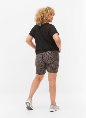 Mønstret treningsshorts, Black w. Text Print, Model image number 1