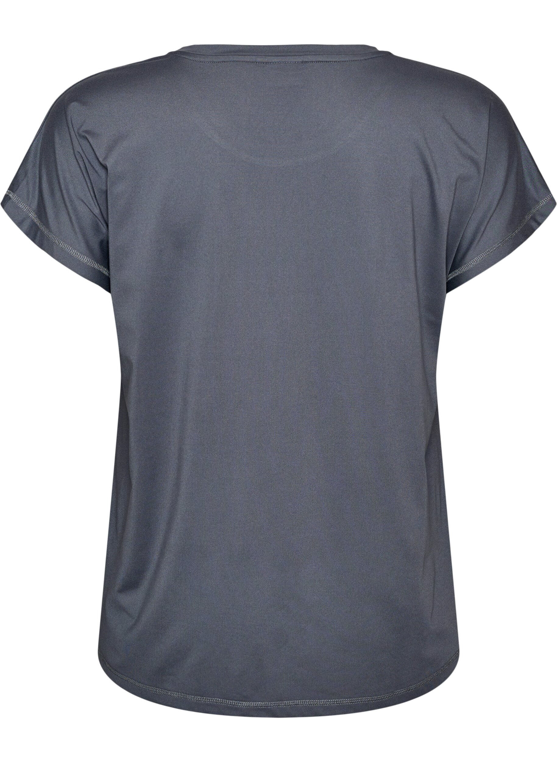 ZizziEnsfarget trenings-T-skjorte, Gr&aring;, Packshot image number 1