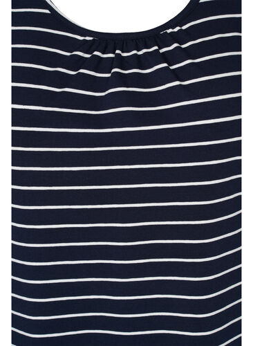 Stripete topp i bomull, Blue Stripe, Packshot image number 2
