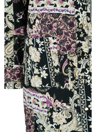 Quiltet jakke med paisleymønster og knappelukking, Black Patchwork AOP, Packshot image number 3