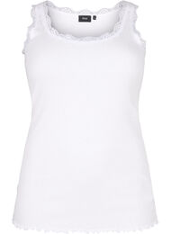 Topp med blondekant, Bright White