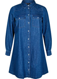 Denimkjole med knapper, Blue Denim