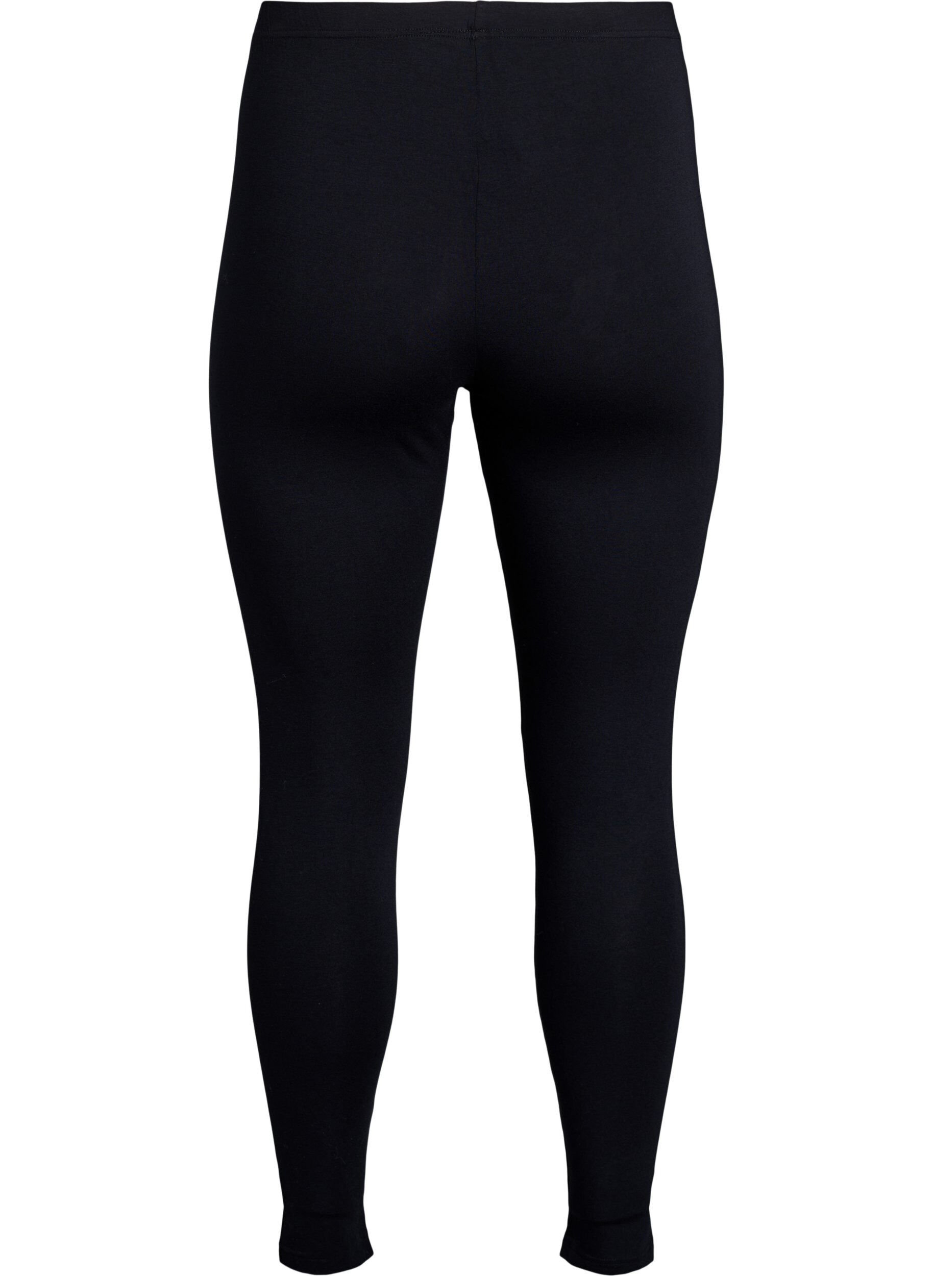 Zizzi Ankellange leggings i viskose, Svart, Packshot image number 1