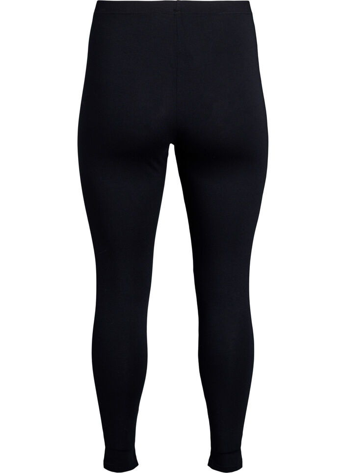 Ankellange leggings i viskose, Svart, Packshot image number 1