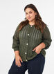 Strikket cardigan med hullm&oslash;nster, Gr&oslash;nn, Model image number 0