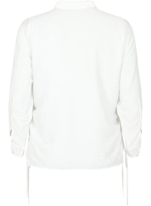 Skjorte i viskose med volangdetaljer, Bright White, Packshot image number 1