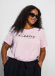 T-skjorte med trykk, Rosa, Model image number 0