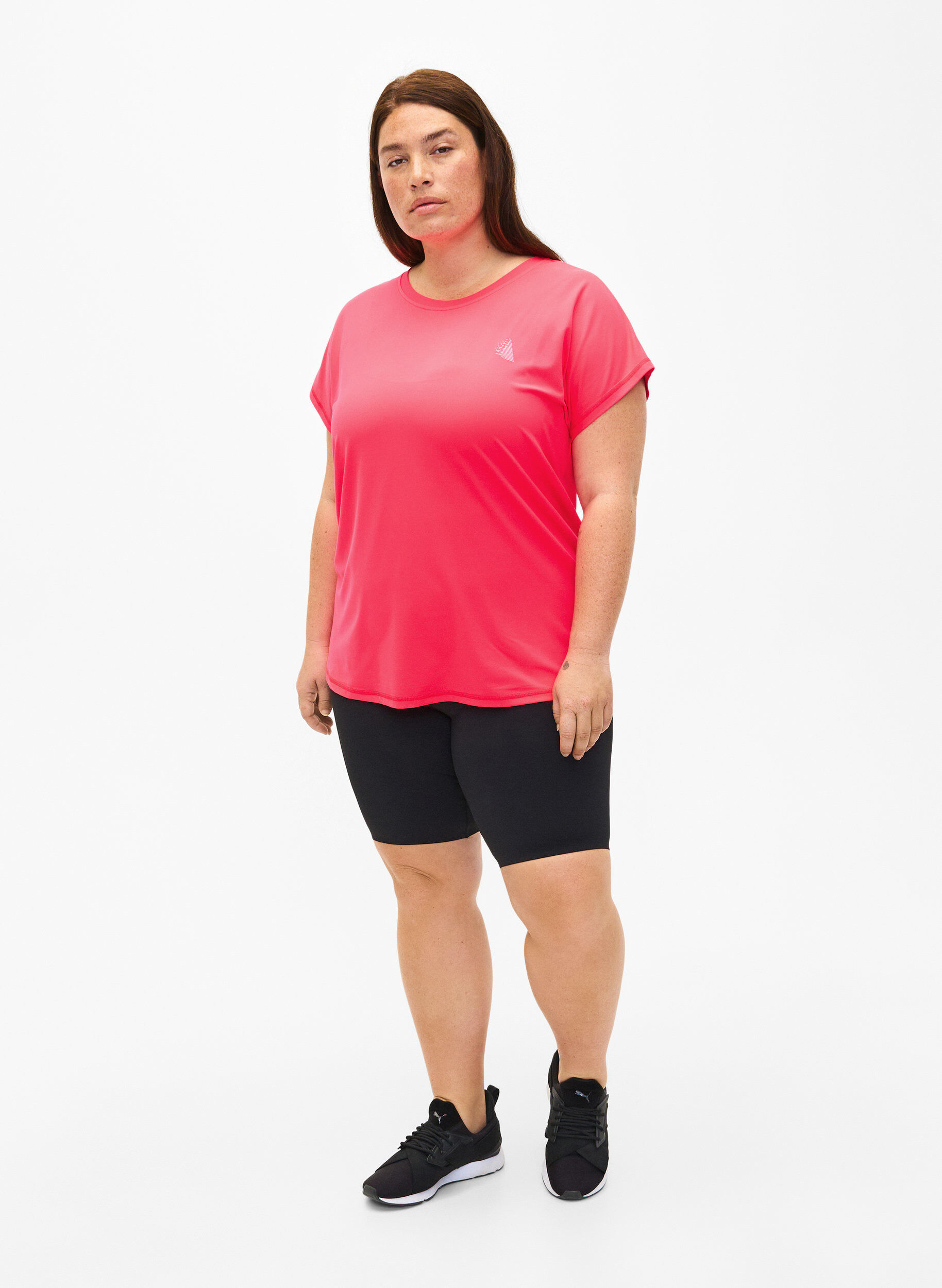 Zizzi Tettsittende treningshorts med lomme, Black, Model image number 2