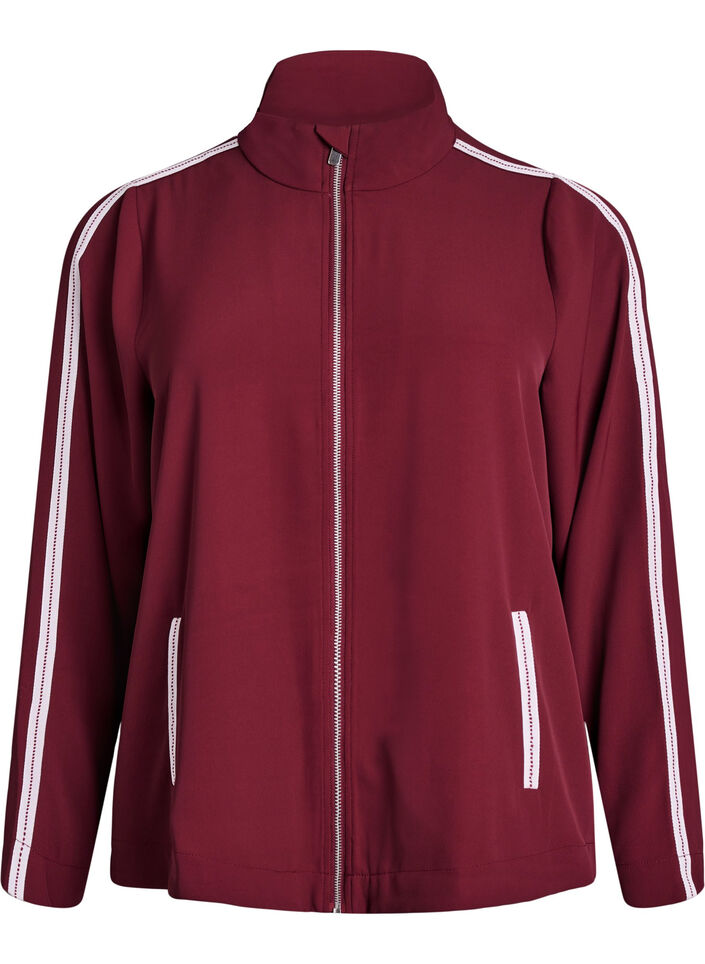 Sporty jakke med glidelås og kule detaljer, T. Port Orch Stripe, Packshot