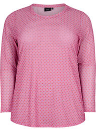 Mesh bluse med mønster, Cashmere Rose Dot