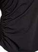 Kortermet bluse med rynking og asymmetrisk fold, Svart, Packshot image number 3