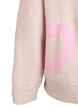 Strikkebluse med store hjerter og rund hals, Beige, Packshot image number 3
