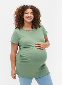 T-skjorte i ribbet materiale til gravide, Green Bay, Model