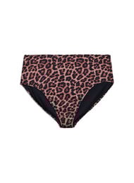 Leopard bikinitruse med h&oslash;y midje, Brun