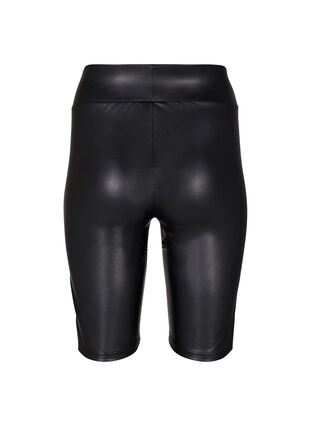 Shiny tettsittende shorts med høyt liv, Black, Packshot image number 1