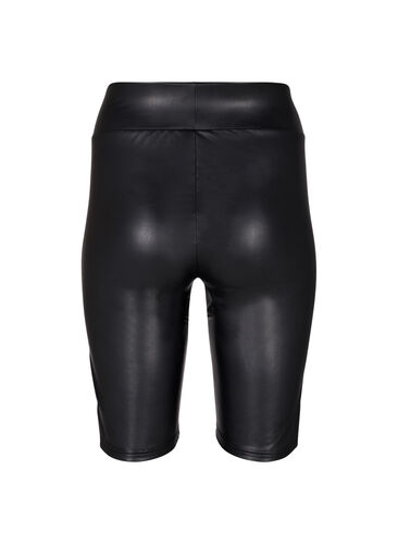 Shiny tettsittende shorts med høyt liv, Black, Packshot image number 1