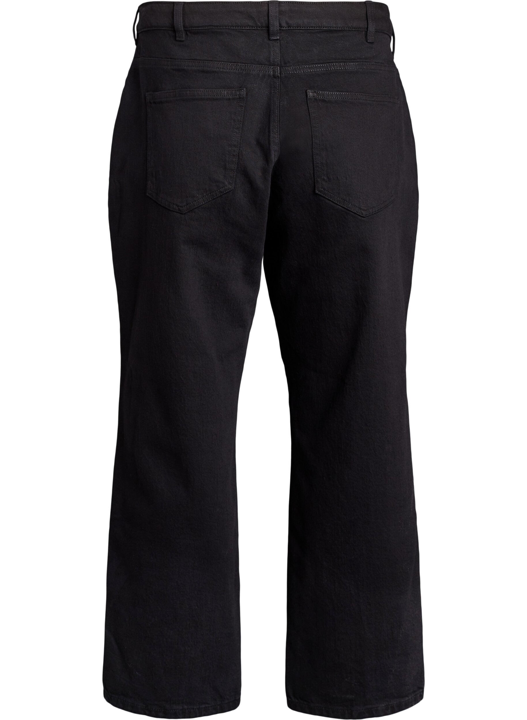 ZizziL&oslash;se jeans med avkortet lengde, Svart, Packshot image number 1