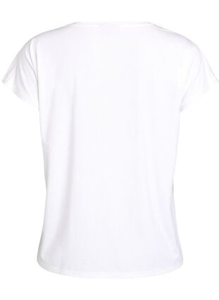 Zizzi Ensfarget trenings-T-skjorte, Hvit, Packshot image number 1