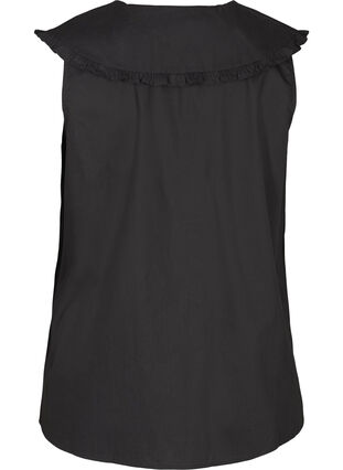 Ermeløs skjorte med stor krage, Black, Packshot image number 1