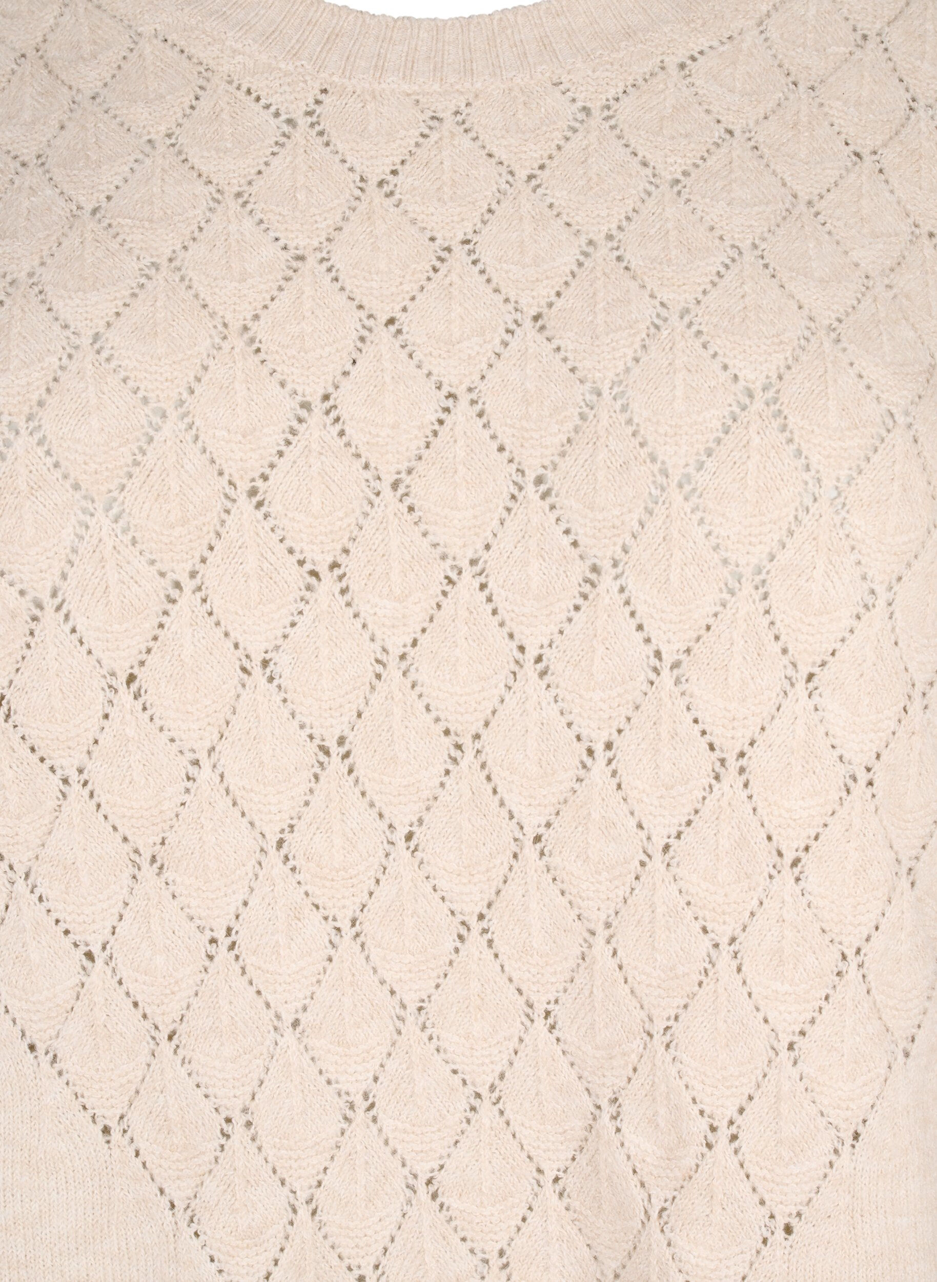 Zizzi Genser med blondem&oslash;nster, Pumice Stone Mel., Packshot image number 2