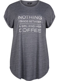 Kortermet nattkjole med teksttrykk, 