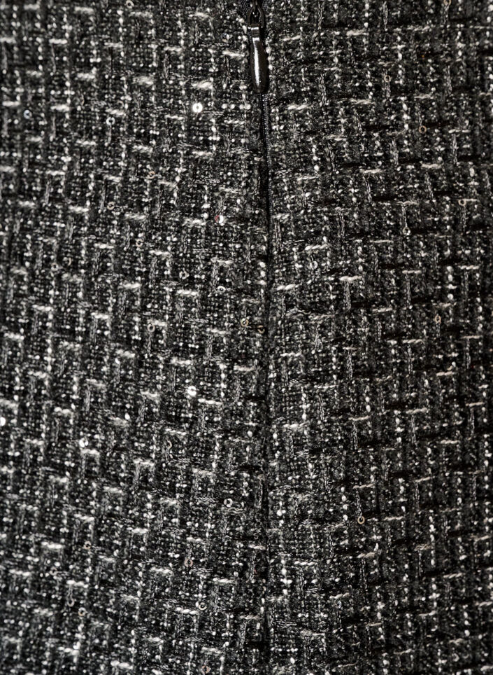 Kort boucl&eacute;skj&oslash;rt med paljetter, Svart, Packshot image number 3