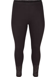 Leggings i en viskosemiks med dekorativ strass, Black