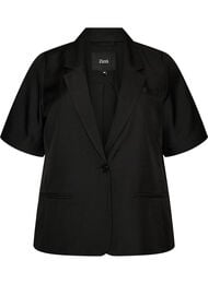 Blazer med korte ermer og slag, Svart