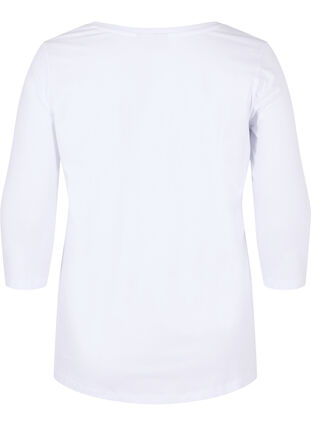 Basis t-skjorte med 3/4-ermer, Bright White, Packshot image number 1