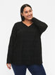 FLASH - Langermet bluse med struktur, Black, Model image number 0