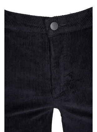 Fløyelsbukse med bootcut, Black, Packshot image number 2