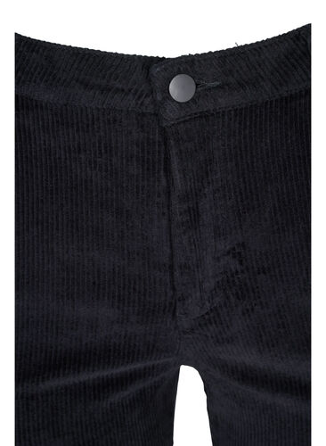 Fløyelsbukse med bootcut, Black, Packshot image number 2