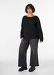 Wide fit jeans med vertikale denimdetaljer, Gr&aring;, Model image number 0