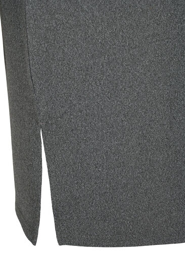 Langermet jerseykjole med knappedetaljer, Dark Grey Melange, Packshot image number 3