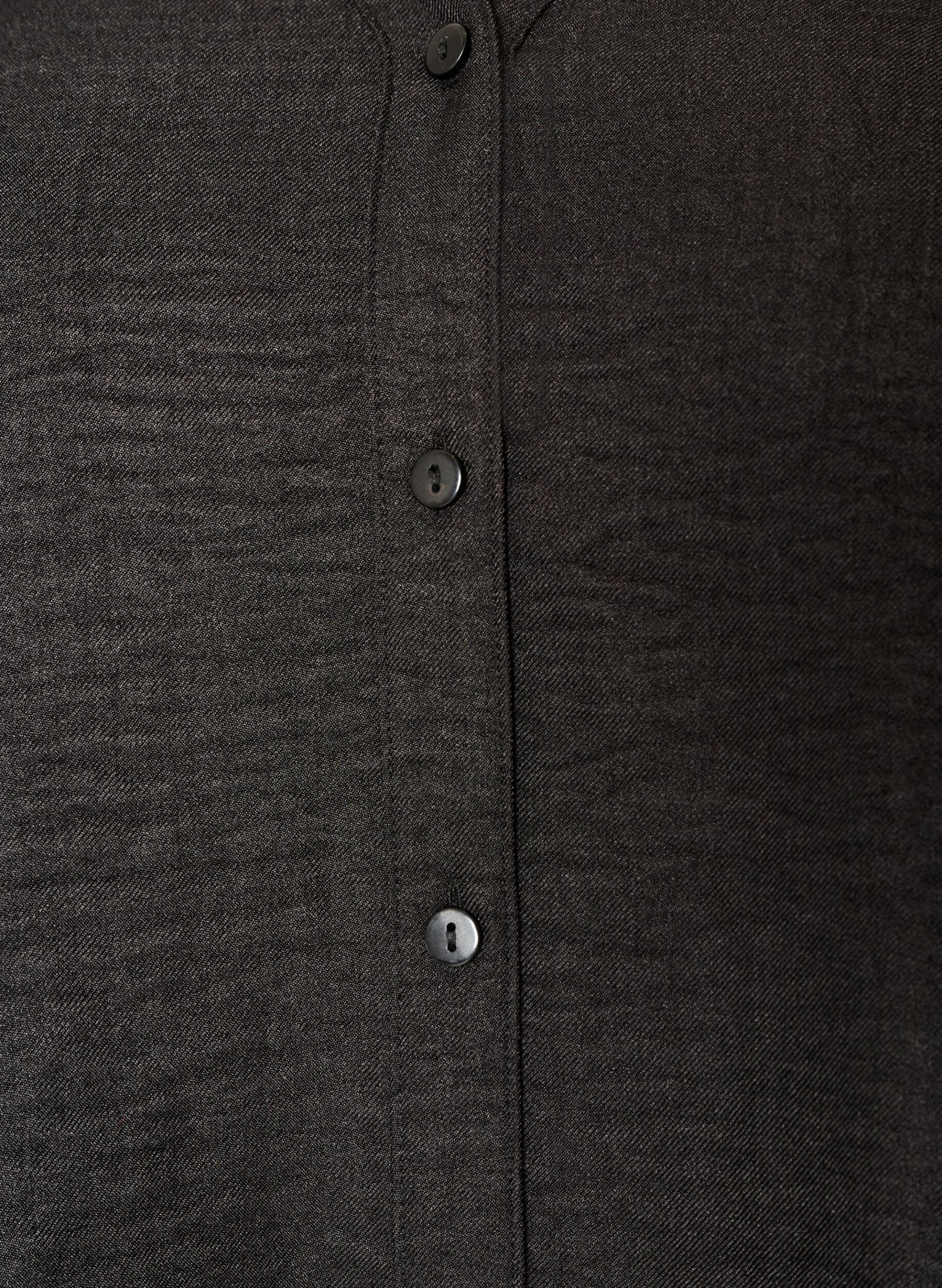 ZizziLoose fit skjorte med V-hals, Svart, Packshot image number 2